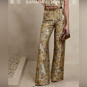 GORGEOUS BANANA REPUBLIC ECLAT WIDE LEG BROCADE PANTS